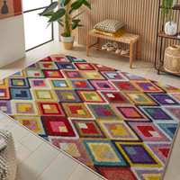 Carnaval Yellow Multi Hardwearing Rug CAR109