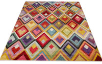 Carnaval Yellow Multi Hardwearing Rug CAR109