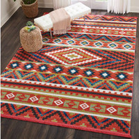 On Sale Navajo tribal fringe rug Orange NAV04 282x396cm