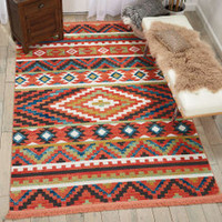 On Sale Navajo tribal fringe rug Orange NAV04 282x396cm