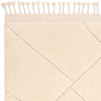 On Sale Fes FE01 Moroccan Style Cream Fringed Rug 200x290cm