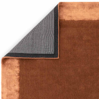 Ascot Luxury Rust Glossy Border Thick Wool Rug