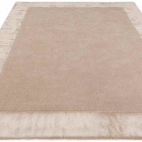 Ascot Luxury Putty Glossy Border Thick Wool Rug