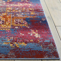 Red Multicolour Vintage Kashan Rug VKA03 Runner