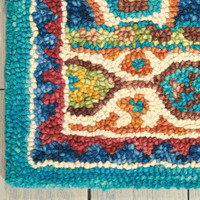 Vibrant Wool rug Teal VIB09 Runner