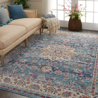 Blue Multi Vintage Kashan Rug VKA01