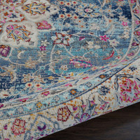 Blue Multi Vintage Kashan Rug VKA01