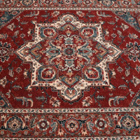 Kashqai Wool Rug 4354 Rust Grey Runner