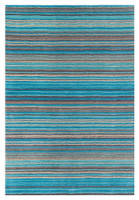 Carter Teal Striped Wool Rug Runner