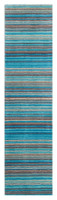 Carter Teal Striped Wool Rug Runner
