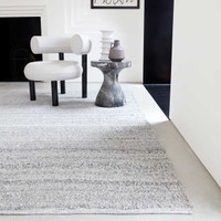 Abbus Steel Grey Modern Boucle Thin Rug