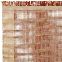 Avalon Rust Flatweave Thin Wool Rug with Fringe