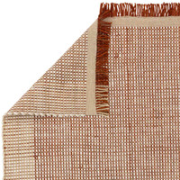 Avalon Rust Flatweave Thin Wool Rug with Fringe