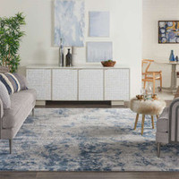 On Sale Rustic Textures RUS16 Grey Blue Abstract Rug 240x320cm