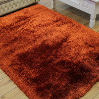 On Sale Ultra Thick Plush Shaggy Rugs Rust 200x300cm