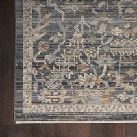 Lynx LNX02 Navy Multicolour Thin Classic Rug Circle