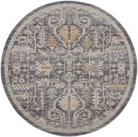 Lynx LNX02 Navy Multicolour Thin Classic Rug Circle