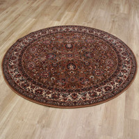 Kashqai Classic New Zealand Wool Brown Rug Circle