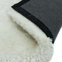 Ultra Thick Plush Shaggy Rug White Circle