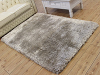 Ultra Thick Plush Shaggy Rug Sand Beige Circle