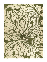 Origins Heritage Two Moss Floral Wool Rug Circle