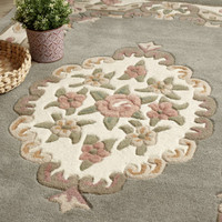 Origins Shensi Grey Aubusson Rug Circle