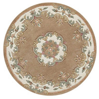 Royal Aubusson Beige Rug Circle