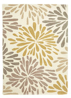 Origins Flowerburst Wool Rug Grey Yellow