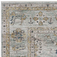 Jasper JA01 Blue Silky Traditional Fringe Rug