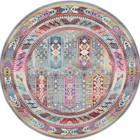 Vintage Kashan Grey Multicolor VKA06 Rug Circle