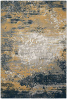 Twilight TWI22 Navy Gold Modern Rug Circle