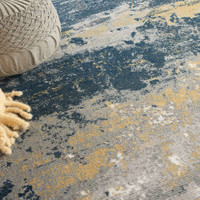 Twilight TWI22 Navy Gold Modern Rug Circle