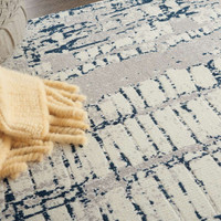 Twilight TWI10 Ivory Navy Modern Rug Circle