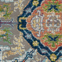 Traditional Ankara Global ANR12 Grey Multi Rug Circle