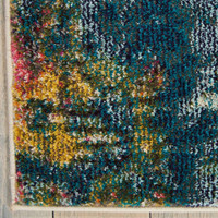 Celestial Rug CES09 Blue Yellow Circle