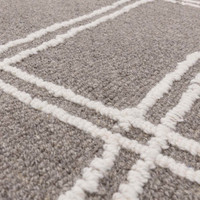 Ada Grey Wool Loop Pile Indian Carpet Rug