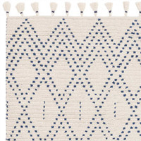On Sale Nepal Cream Blue Diamond Rug Indian Wool 160x230cm