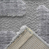 Cleo Tetris 3D Rug Grey closeup corner fold