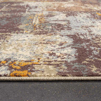 Paprika Abstract Rug 7161 Cream Grey Terracotta