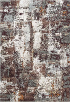 Paprika Abstract Rug 7161 Cream Grey Terracotta