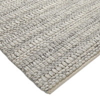 Savannah Textured Grey Wool Loop Rug