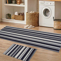 Deco Stripe Anthracite Washable Doormat
