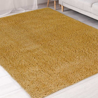 Snug Super Soft Shaggy Rug Plain Ochre