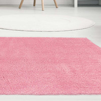 Snug Super Soft Shaggy Rug Plain Pink