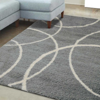 Snug Super Soft Shaggy Rug Bubbles Grey