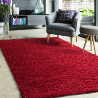 Jazz Shaggy Rug Red