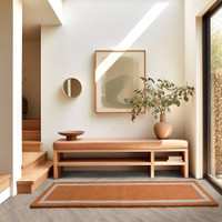 Albi Orange Pure Wool Plain Rug Runner