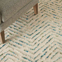 On Sale Colorado CLR02 Ivory Green Wool Rug 114x175cm