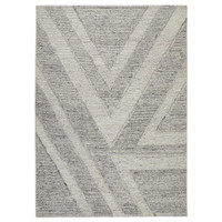 Stellar Arrow Wool Jute 3D Grey Rug