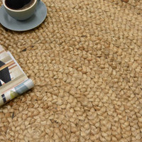 On Sale Indian Jute Natural Rug 133x133cm circle